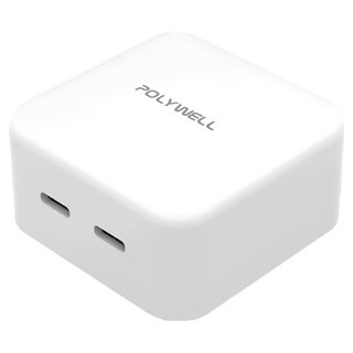 POLYWELL 寶利威爾 35W雙孔Type-C快充頭 PW15-T05-A014, 1個
