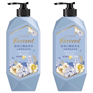 LES PARFUMS DE Farcent 香水白泥沐浴乳 藍鈴白桃, 1kg, 2瓶