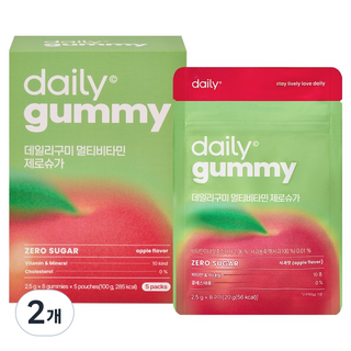 데일리구미 멀티비타민 제로슈가 파우치 5p, 100g, 2개