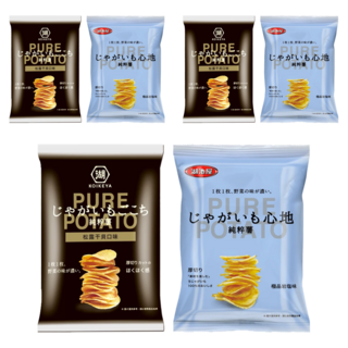 KOIKEYA 湖池屋 PURE POTATO 純粹薯 中元佳節福箱 6包入, 松露干貝 3包 + 極品岩塩 3包, 1盒