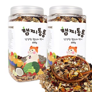 햄찌통통 건강한 햄스터 먹이 사료, 600g, 2개