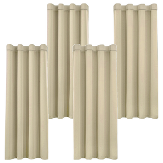 comet 打孔式隔熱遮光窗簾 附窗簾綁帶 2件, 米色