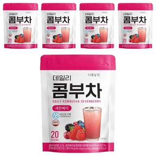 Danongwon 乳酸菌康普茶，口感清爽，健康碳酸，低糖低卡，適合上班隨身攜帶, 5g, 20包, 5袋