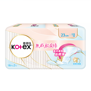 Kotex 靠得住 無感軟Q棉衛生棉 護翼型 日用, 23cm, 36片, 1組
