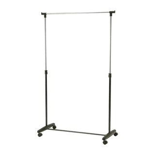 KI WISH 居家生活 單桿伸縮衣架, 台灣製造, 四輪設計, 1個, 90cm(W) x 95~160cm(H)