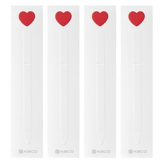 KaCO FIRST LOVE 初心旋轉中性筆圓珠筆組 0.5mm 書寫繪畫, 筆桿 初戀白 + 筆芯 黑色, 4組