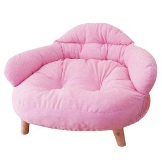 wowwow 寵物沙發椅 貓床狗床 寵物保暖窩 可拆洗設計 M 櫻花粉, 小號M, 1個
