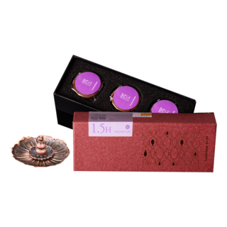 FushanKodo 富山香堂 1.5h盤香 附福祿蓮花香座 120片 沉香, 台灣製造 SGS認證