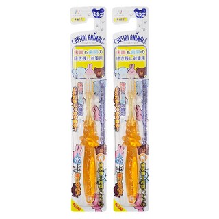 CRYSTAL ANIMALS 水晶動物離子兒童牙刷 尖端極細軟毛, 顏色隨機, 2支, 1入
