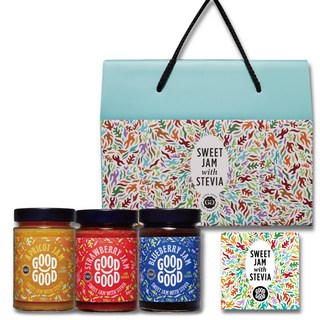 低熱量草莓醬 + 藍莓醬 + 杏桃醬禮盒, 1組, 990g