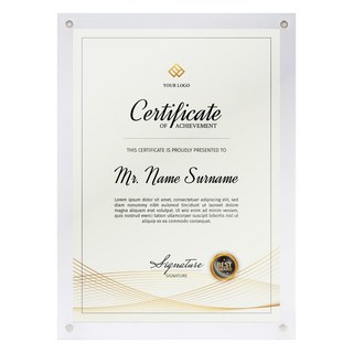 TRENY 壓克力獎狀證書相框, 多色, A4, 1個