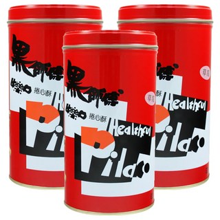 Healthful 黑師傅 捲心酥 草莓 蛋奶素 下午茶點心, 400g, 3罐