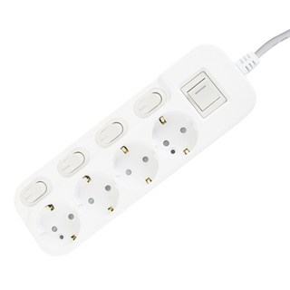 슈퍼탭 슈퍼 멀티탭 개별 4구, 1.5m, 화이트, 1개