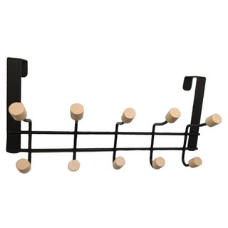 Ebright 門後掛鉤 門用掛架 鐵製衣架, 黑色, 1個