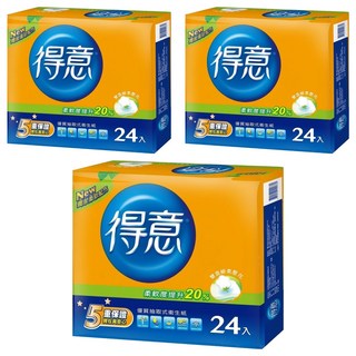 得意 優質抽取式衛生紙 100張, 24包, 3袋