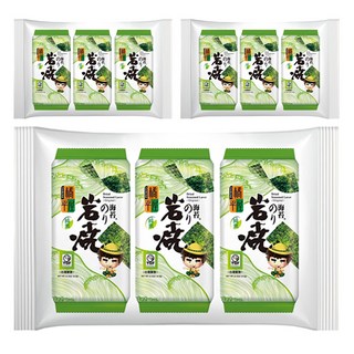 橘平屋 岩燒海苔 原味 清香麻油精緻烘烤 細緻清脆, 12.6g, 3袋