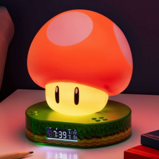 PALADONE 任天堂 瑪利歐蘑菇造型鬧鐘夜燈 11 x 11 x 13.7cm, PP10064NN