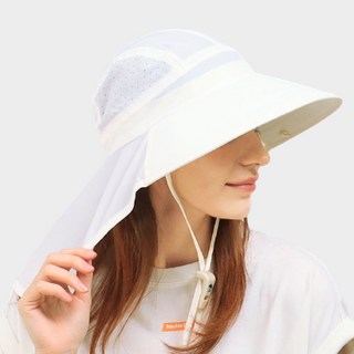 썬글레이드 남녀공용 UV 와이드 아쿠아 플랩캡, 아이보리, 1개