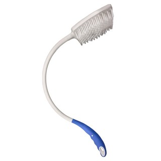 OO 生活輔具 彎柄洗背刷 特殊彎柄設計 握柄末端附有繩圈 可吊掛, 混和顏色, 1支