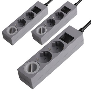 SWEET HOME 韓國製 過載斷電 省電延長線 3孔 + 安全蓋 組, 3m, 灰黑色, 3個