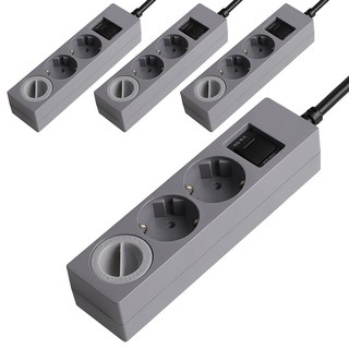 SWEET HOME 韓國製 過載斷電 省電延長線 3孔 + 安全蓋 組, 3m, 灰黑色, 4個