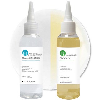 Glow Monster 西蘭花提取物 100ml + 3Kda Oligo 透明質酸 2% 原液 100ml, 單色, 1套