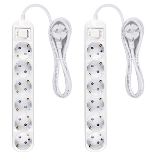 五星精密 接地延長線 6孔, 1.5m, 單一顏色, 2個