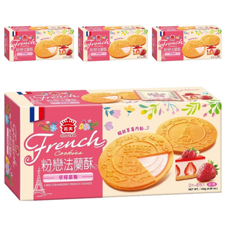 義美 法蘭酥 草莓 6入, 132g, 4盒
