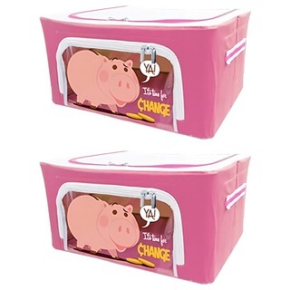 TOY STORY 玩具總動員 收納箱 22L, 39 x 29 x 20cm, 火腿 粉紅色, 2個