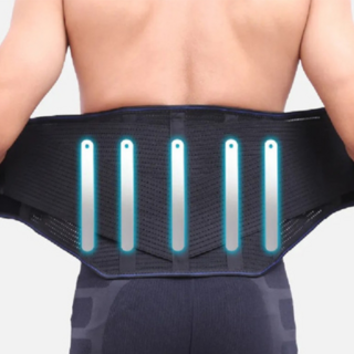 AOLIKES 奧力克斯 五鋼板護腰, 黑色, 彈性調整鬆緊, M, 1個