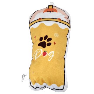 Charming Pet 寵物玩具 飲料款 CH36 柴犬奶茶 可愛造型 柔軟絨毛 耐用材質, 柴犬奶茶色, 1個
