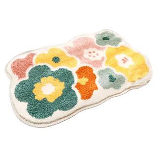 半島良品 仿羊絨吸水防滑地墊, 繽紛花語