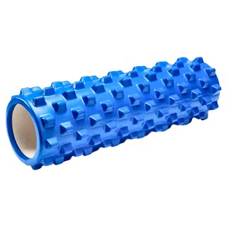 bebehome 瑜珈按摩滾筒 一般狼牙款 45*14cm 50D硬度 EVA+PVC材質, 33 x 14cm, 藍色, 1個