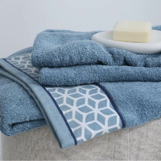 台灣 GOODin 毛巾 水立方系列 葡萄牙進口純棉毛巾 480GSM 柔軟吸水快乾耐用, 銀河藍, 3條