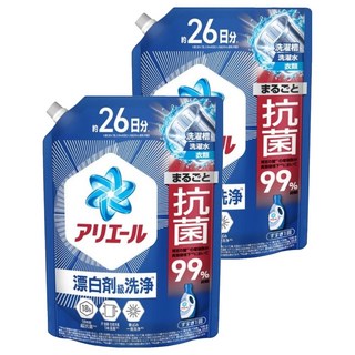 ARIEL 日本原裝進口 超濃縮抗菌抗臭去漬洗衣精 補充包 藍色, 2個, 625g