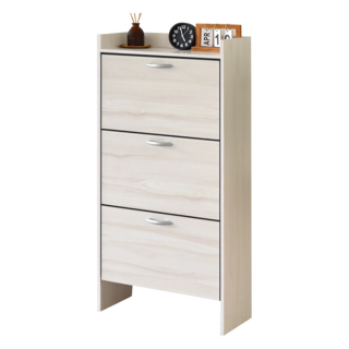 HOPMA 設計款拉門三層鞋櫃 台灣製造 薄型掀門櫃 翻斗窄鞋架 玄關收納 C-HR1300CH, 白櫻桃, 3