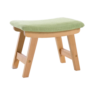 北歐風可拆洗實木矮凳 靜音防滑墊, 抹茶, 1個