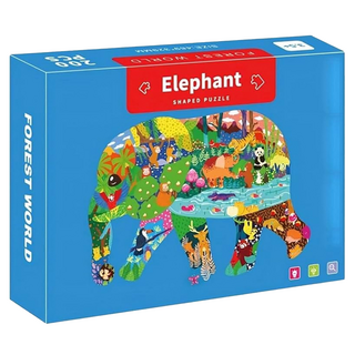 兒童拼圖 200片 益智玩具 適齡3.5歲以上, 大象 多色, 1盒