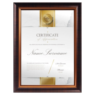 TRENY 古典A4獎狀證書相框 咖啡色 PS塑膠+纖維板, 25.5 x 34 x 1.2cm, 1個