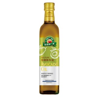 得意的一天 極選酪梨油, 100%歐洲原裝進口, 含73.9%不飽和脂肪, 專利伸縮油嘴設計, 油質穩定發煙點250度以上, 500ml, 1瓶