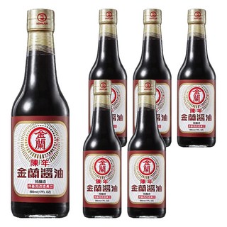 金蘭 陳年醬油, 非基改黃豆釀造, 適合滷煮快炒, 500ml, 6瓶