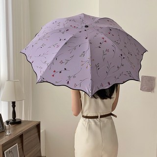 깨비다 웨이브 플라워 꽃무늬 우양산