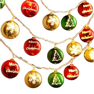 聖誕佈置燈串 電鍍圓球 3m, 暖白, 1組