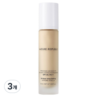 NATURE REPUBLIC 自然主義 一日持久輕薄粉底液, Y21 PURE VANILLA, 3瓶