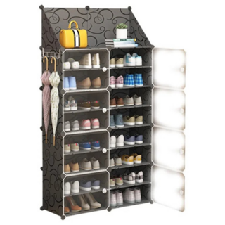 德利生活 側開二層組合鞋櫃 2列8