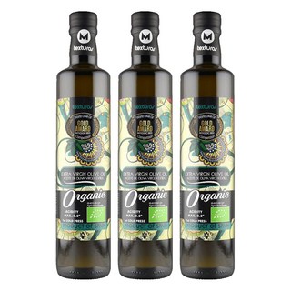 texturas 瑪伊娜有機100%冷壓初榨特級橄欖油, 500ml, 3瓶