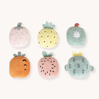 RESPET 沙沙聲水果絨毛娃娃玩具6件組, 西瓜, 仙人掌, 草莓, 奇異果, 鳳梨, 胡蘿蔔, 1套
