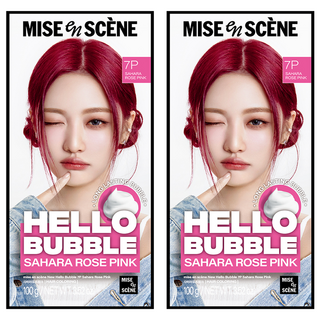 미쟝센 뉴 헬로버블 염모제, 7P사하라로즈핑크, 2개