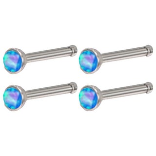 耀眼美人 歐泊 醫療鋼鈦鋼養耳棒耳環 Set 4個