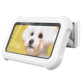 홈플래닛 욕실 주방 휴대폰 방수 거치대 360도 회전 각도조절, 화이트, 1개